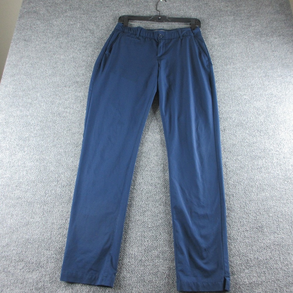 Under Armour Pants Womens 6 Blue Stretch Microfiber Chino Slim Casual Pockets